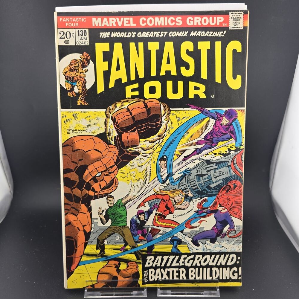 Fantastic Four #130 (1973) FN 6.0 - Jim Steranko Cover - 2nd Thundra - Raw